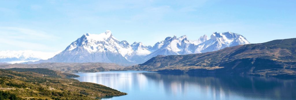 Luxury yacht charter Patagonia Mountain views seen on a luxury yacht charter in Patagonia