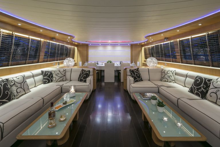 M/Y PARIS A yacht for charter indoor seating