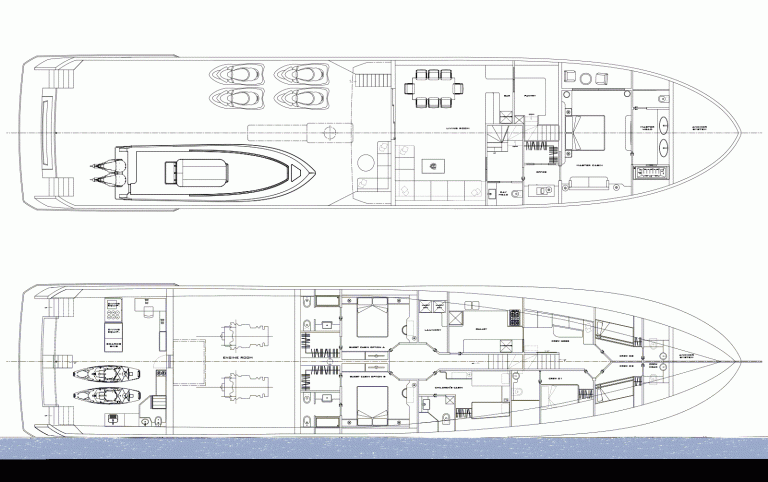 Deck Plan M/Y OMBRA 37 Yacht for Sale