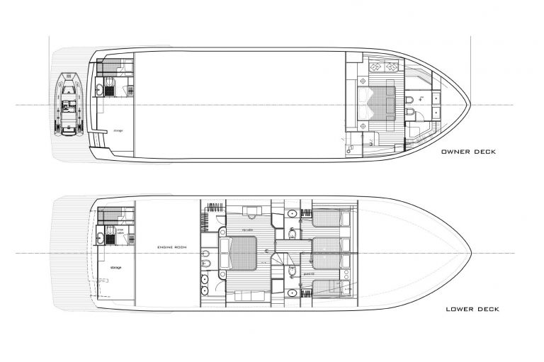 Deck Plan of M/Y Fast Cruise 22 New Build Yacht for Sale