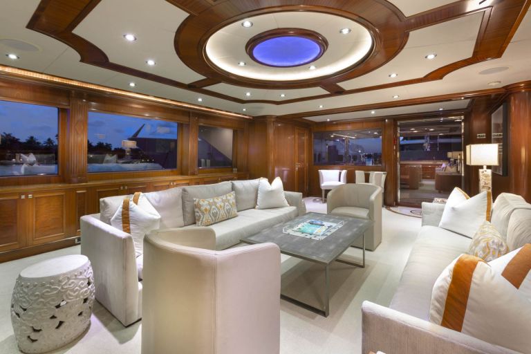 M/Y FAR FROM IT Main Saloon