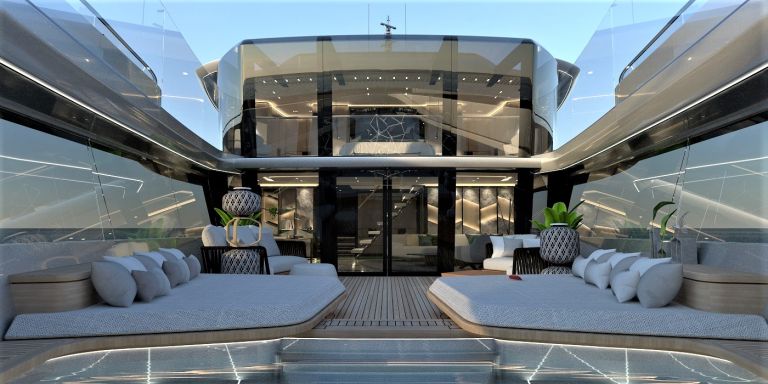 Project Phathom 60M New Build Yacht for Sale Outside Seating - YACHTZOO